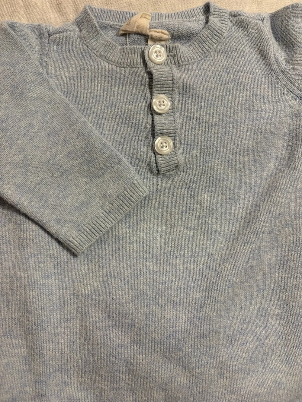 Baby Gap 3-6M Light Blue One-Piece Romper Jumpsuit Sweater